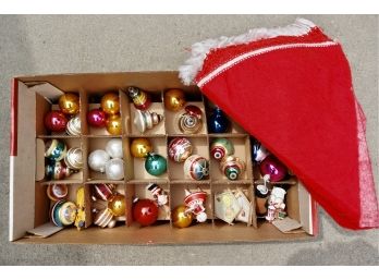 Large Assortment Of Vintage Christmas Ornaments Including Shiny Brite
