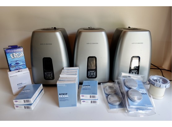 3 Air O Swiss Humidifiers With Extra Supplies
