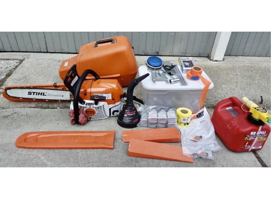 Stihl MS 362 C Chainsaw With Case, Gas Can, Spare Parts, & Accessories