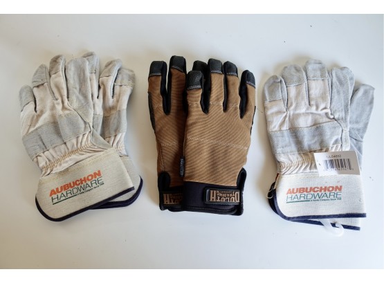3 Pairs Of Work Gloves, 1 Is New With Tags
