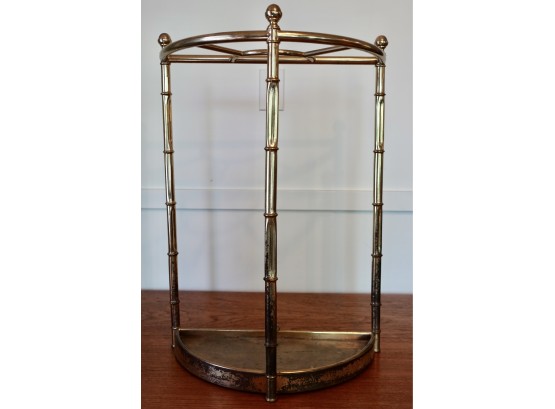 Lovely Vintage Brass Cane/umbrella Stand With Bamboo Motif
