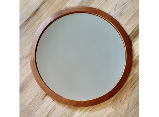 Vintage Danish Mid Century Aksel Kjersgaard Odder 23' Round Teak Mirror