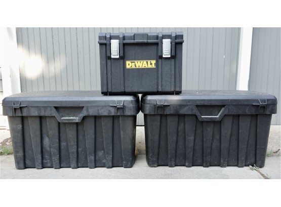 DeWalt Tough System DS400 Case & 2 Contico Storage Tuff Bins