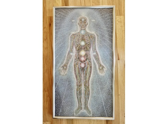 Large Framed Alex Grey Print, 'Psychic Energy System'