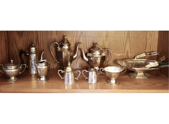 Assorted Silverplate Pieces In Federal Style