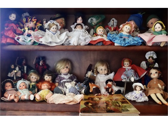 2 Shelves Of Collectible Dolls Including Some Madame Alexander