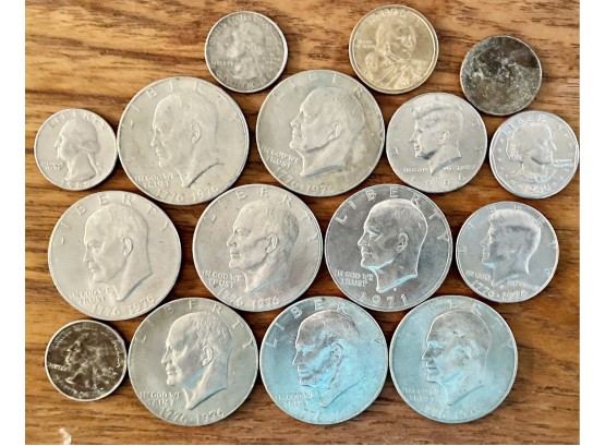 Collectible US Dollar, Half Dollar, And Quarter Coins Including Susan B Anthony, Sacagawea, Kennedy, & More