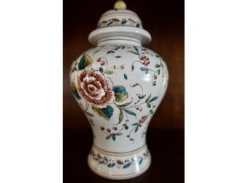 Handpainted Portuguese Lidded Vase