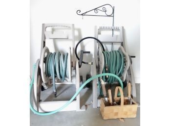 2 Hoses With Reels & Other Garden Items