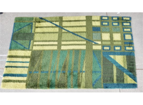 Gorgeous Mid Century Rya Rug In Great Condition