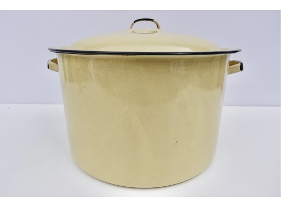 Large Yellow Enamelware Pot