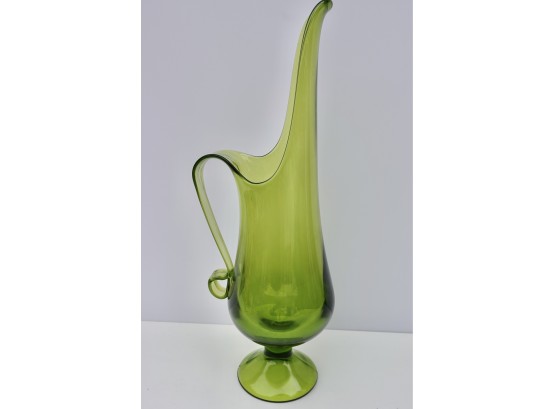Large 17.5' LE Smith Mid Century Swung Glass Pitcher