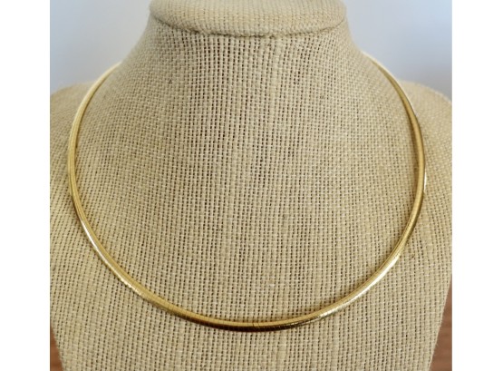 Omega Style 14K Gold Italian Necklace, 12g
