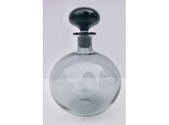 Mid Century Smoked Glass Decanter With Ground Glass Stopper