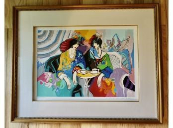 Signed, Numbered Serigraph, 'Untitled, Two Women Sitting II' C. 1990 By Isaac Maimon (Isreali 1951---)