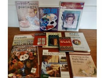 Arts And Crafts Books Including Drawing, Painting, Woodworking, Jewelry Making, & Bookbinding