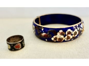 Vintage Cloissone Hinged Bracelet & More