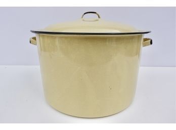 Large Yellow Enamelware Pot