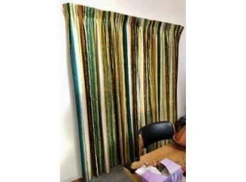 2 Fun Mid Century Drape Panels In Greens And Browns