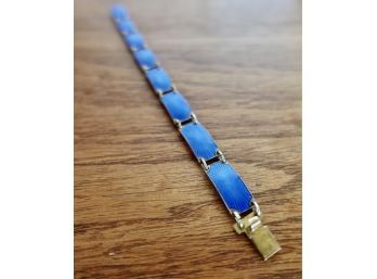 Vintage Opro Enameled Sterling Bracelet From Norway, 17g