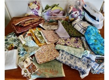 All Sorts Of Mostly Vintage Scrap And Smaller Pieces Fabric Including Maruca Scraps