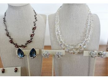 Vintage And Newer Necklaces, Clip On And Post Earrings