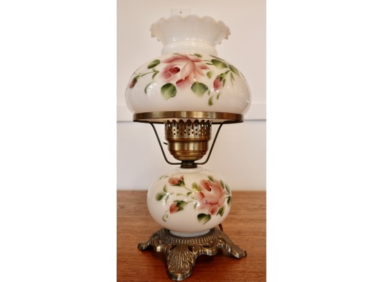 Vintage Victorian Glass Lamp With Light Below And Above