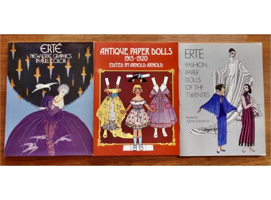 Erte Art Nouveau Unused Paper Doll Book, Art Print Book, & More