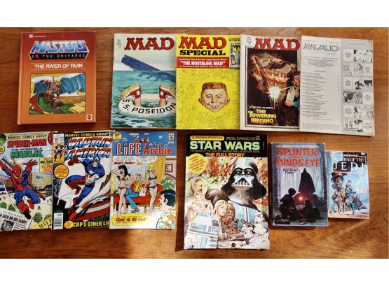 Vintage Comic Books, Mad Magazines, And Star Wars Books