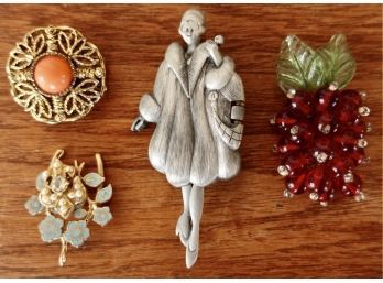 Vintage Brooches Including AJC And Heitl