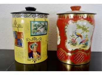 2 Vintage George W Horner Tea Canisters