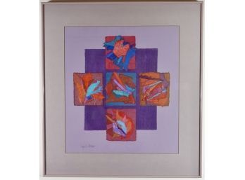 'Southwestern Cross, Series #2' On Purple By Sibylla Mathews