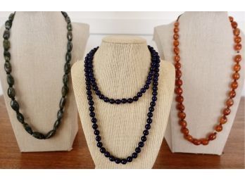 3 Strands Of Stone Beads