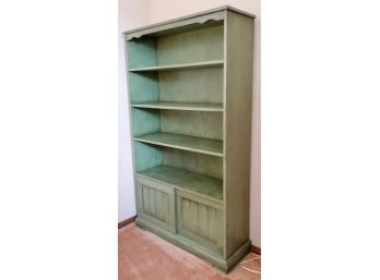 Fun Vintage Green Bookshelf With Cabinet Below