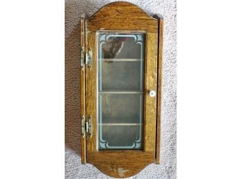 Vintage Wood Wall Cabinet With Hardware