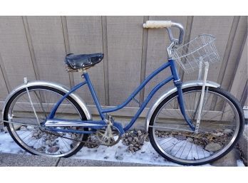 Cool Vintage Bicycle With Basket, As Is
