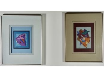2 Collage Paintings, ''Silver Lining' & 'By Chance' By Sibylla Mathews