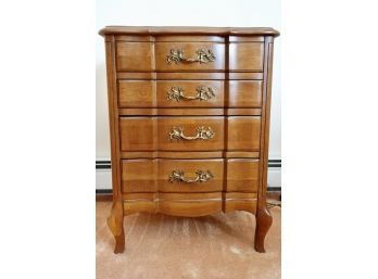 Permacraft Furniture Mid Century Cherry Wood French Provincial Side Table With Drawers