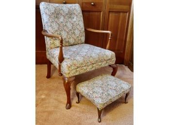 Vintage Chair And Matching Foot Stool In Good Condition
