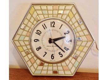 Mid Century General Electric 'Tile' Mosaic Wall Clock In Great Condition