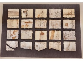Very Large 'Power Plant Series Sampler' Mixed Media Cast Handmade Paper On Fabric By Sibylla Mathews