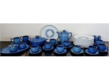 Vintage Denby  Pottery 'English Blue' Dinnerware