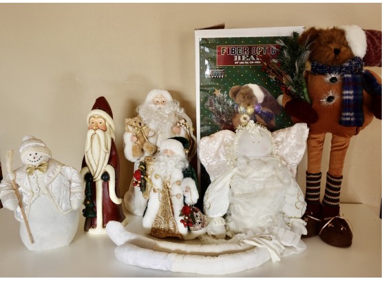 Stuffed And Ceramic Christmas Dcor Including 24' Tall Fiberoptic Christmas Bear