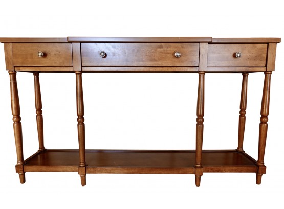 Wood Grain Console With Drawers
