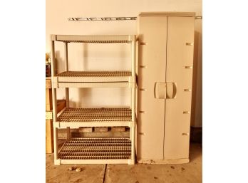 Plastic Utility Shelves And Cabinet