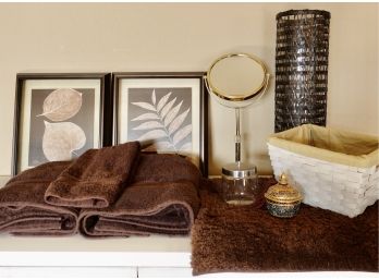 Bathroom Essentials In Browns And Golds