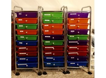 3 Sets Of Craft Drawers