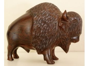Vintage Carved Ironwood Buffalo, As Is