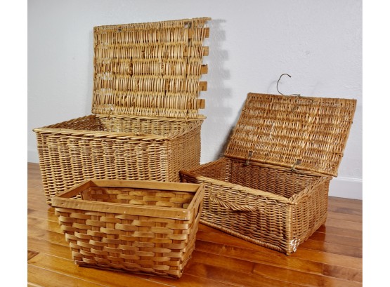 Assorted Woven Bins And Basket