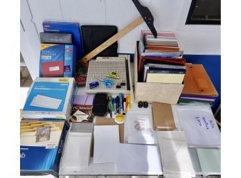 Large Lot Of Office Products Including Paper, Filing, Paper Cutter, & Square